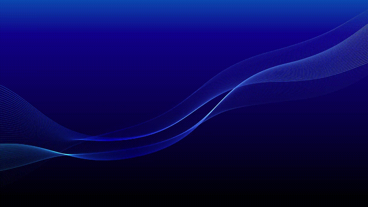 a black background with a blue wave of light
