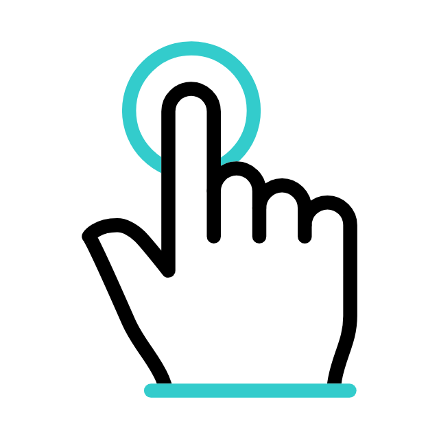 a finger pressing a button on a computer screen