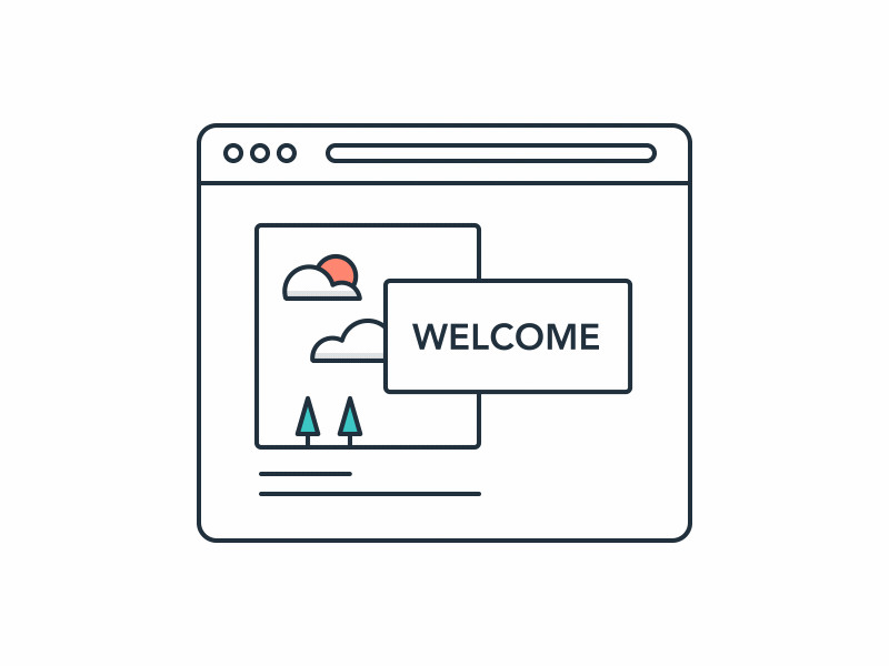 gif ilustración diseño web sobre blanco