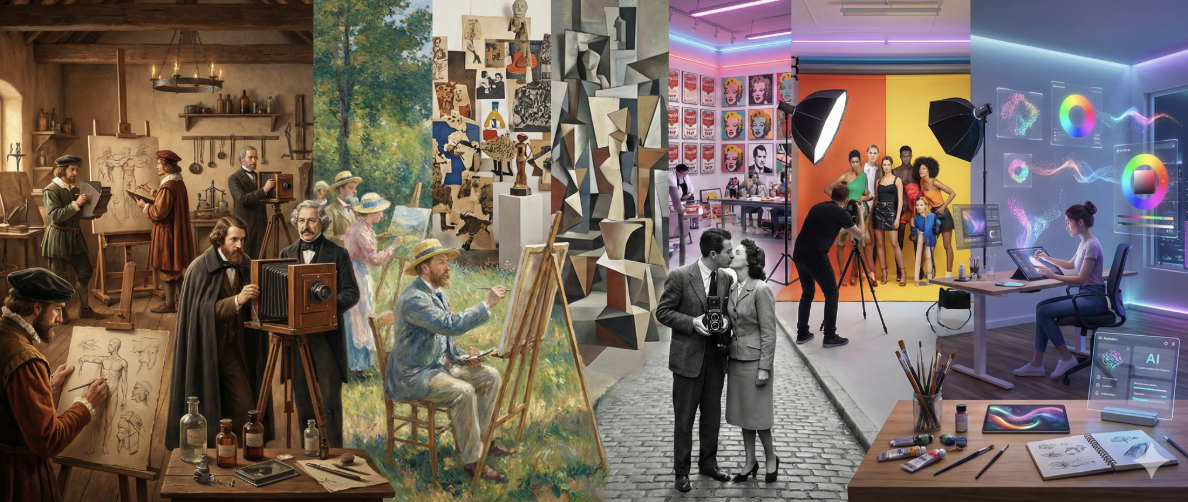 De la peinture classique à la création IA : l'évolution de la création visuelle à travers les siècles