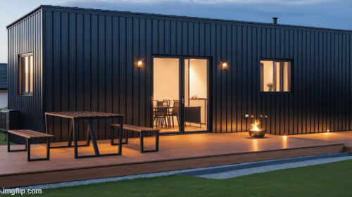 Different images of tiny homes and interiors