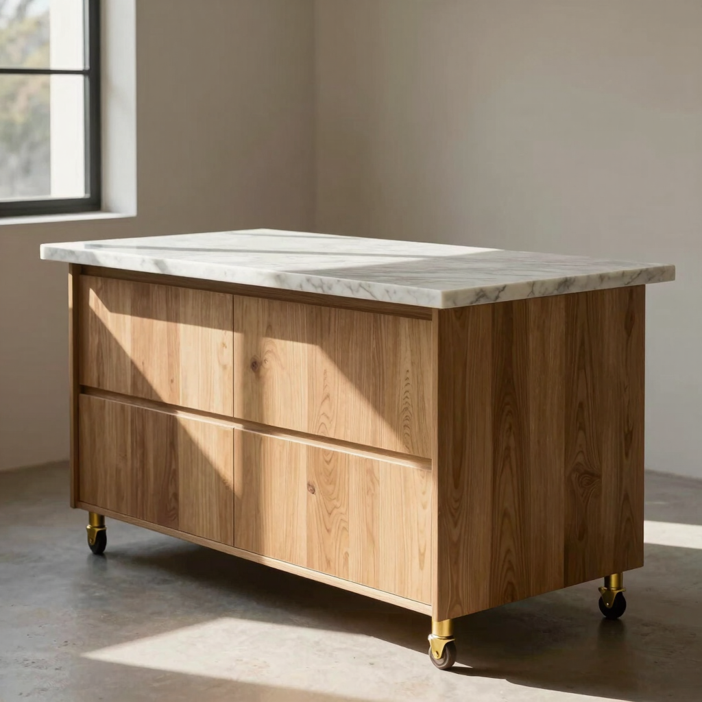 Mariner Marble-Top Kitchen Island