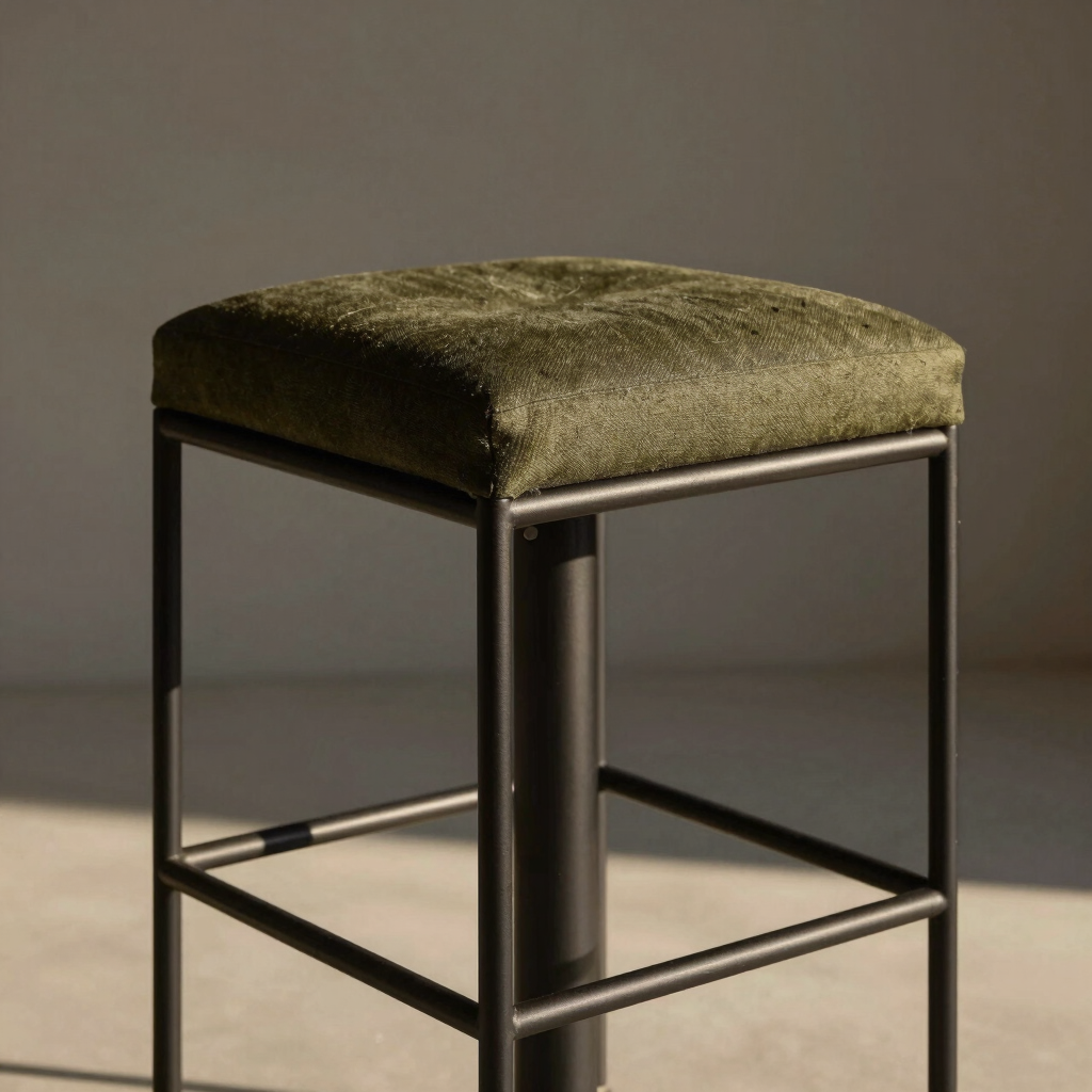 Gable Steel and Linen Swivel Stool
