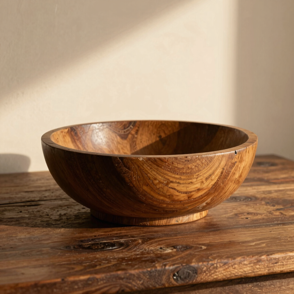 Hand-Carved Flemish Oak Bowl