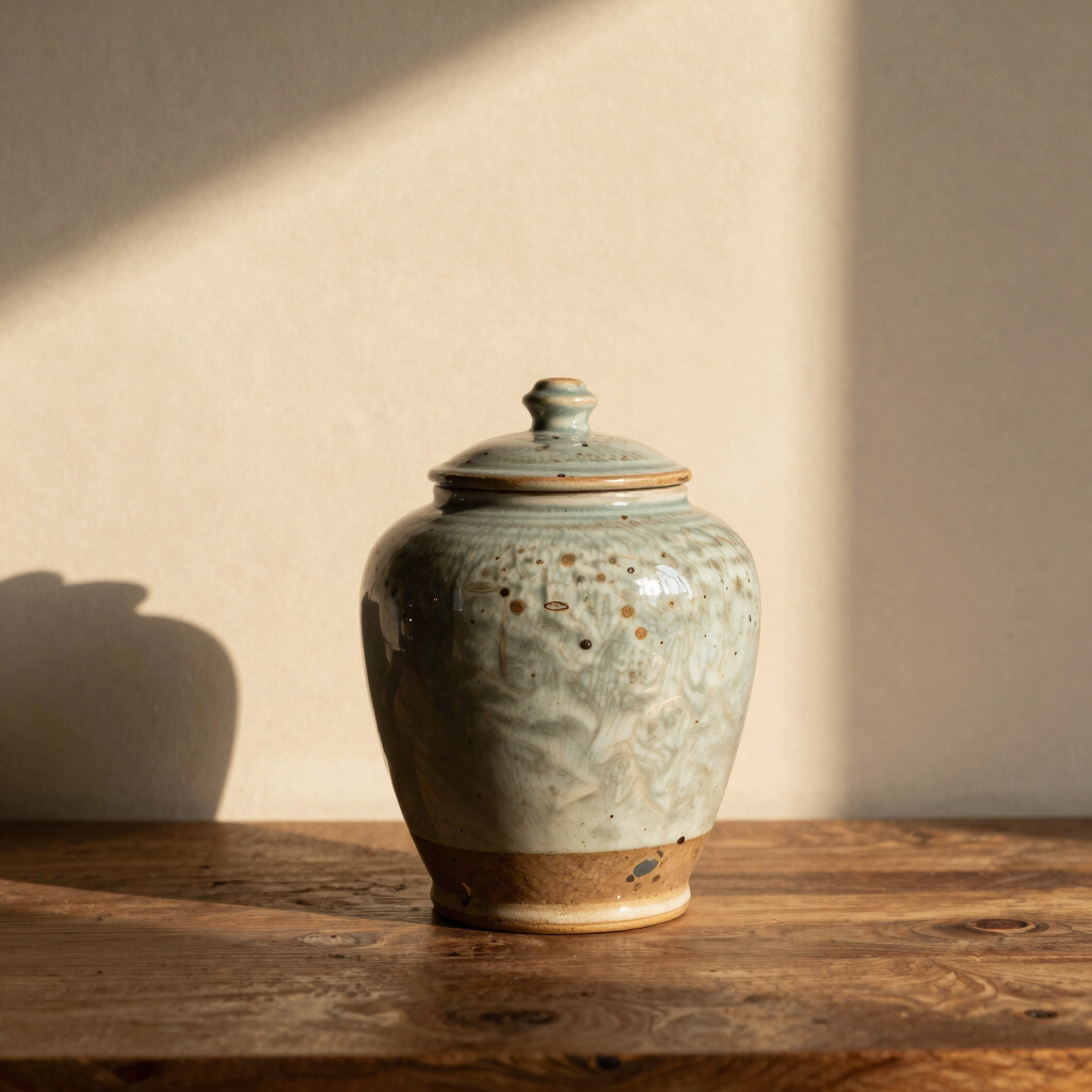 Glazed Stoneware Pantry Jar