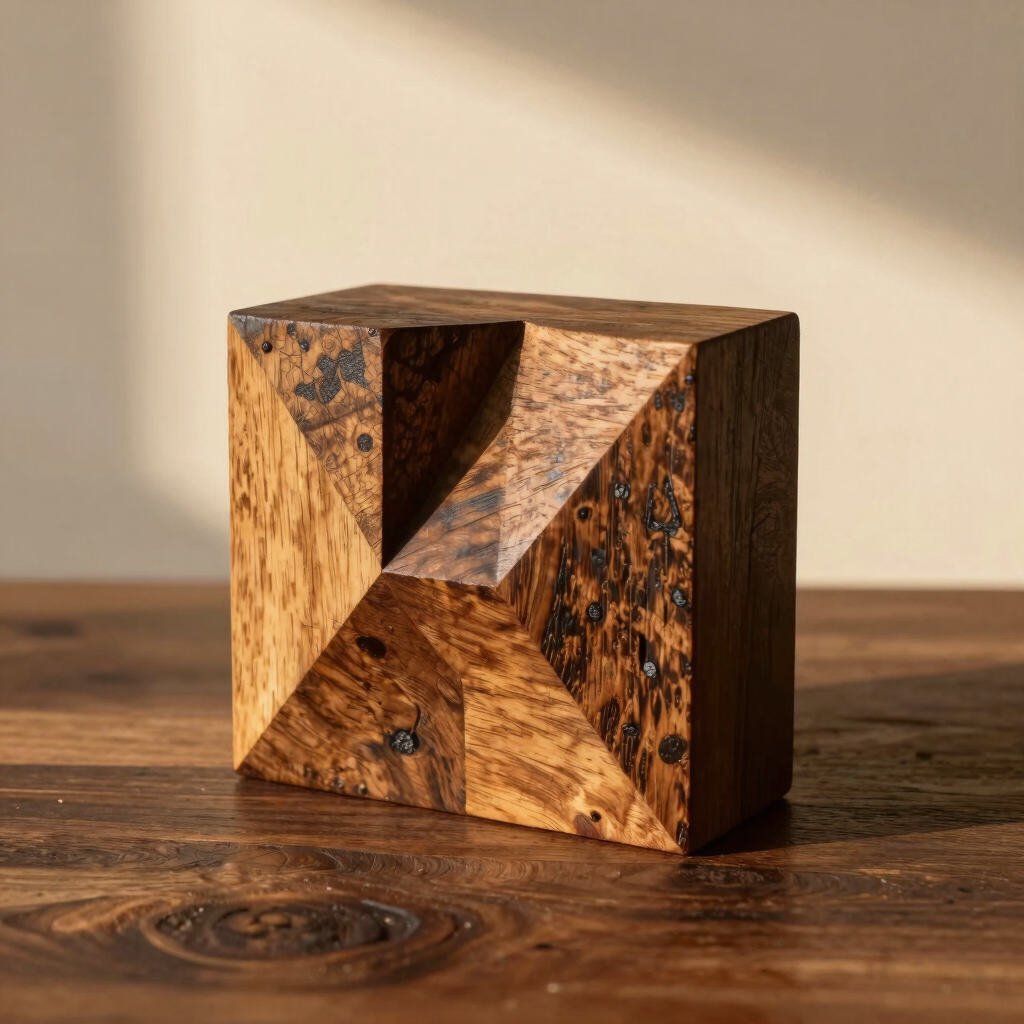 Geometric Wooden Printing Block