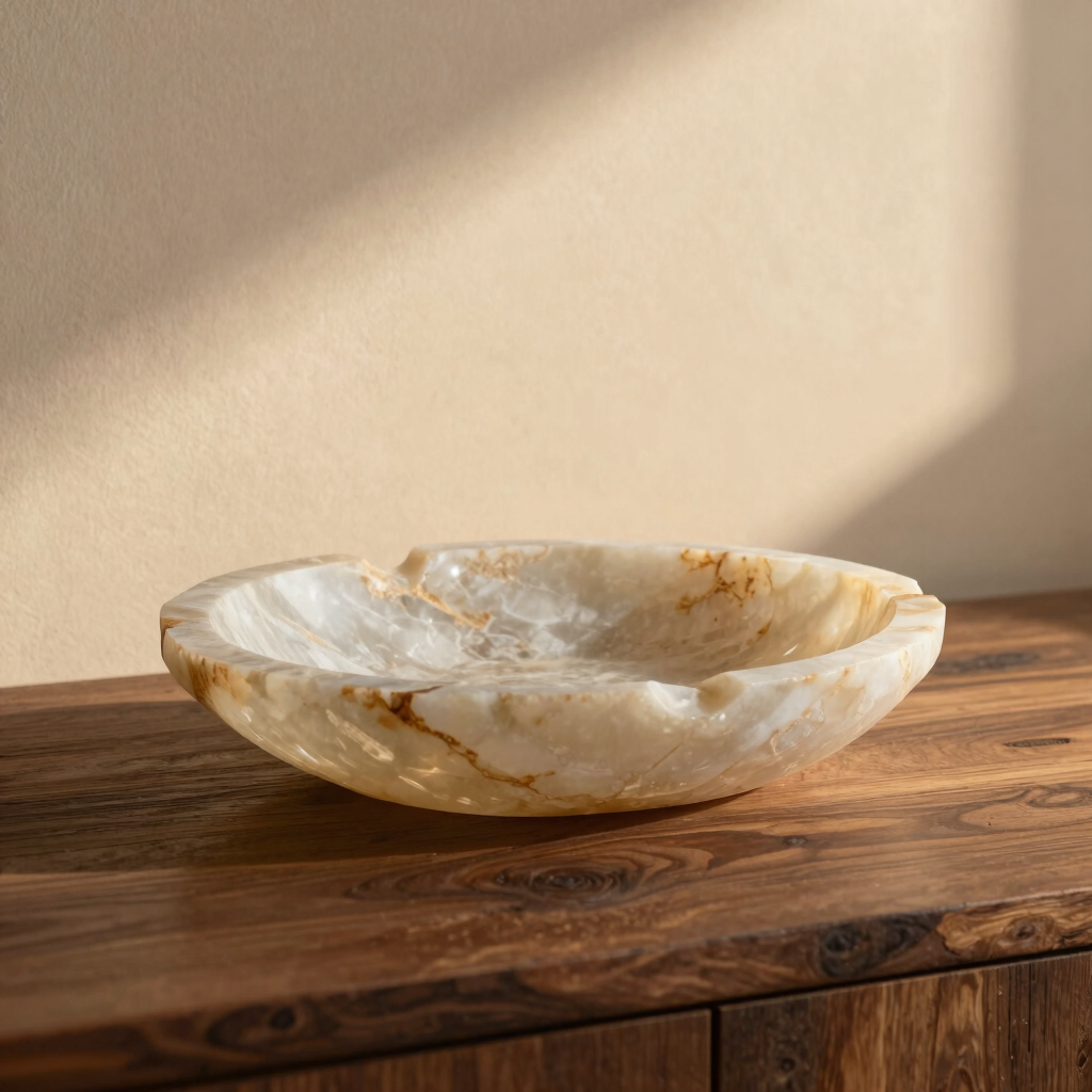 Carved Alabaster Specimen Dish