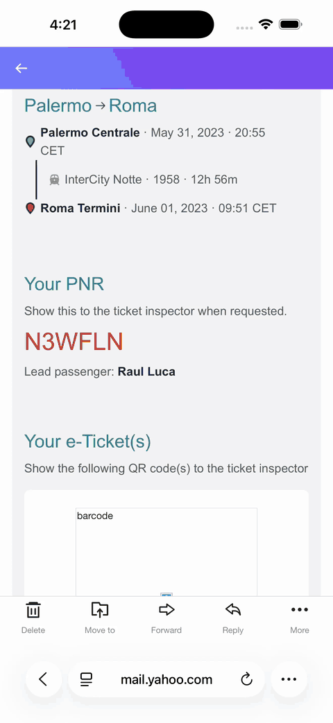 gif showing how to import a reservation and add a plan manually