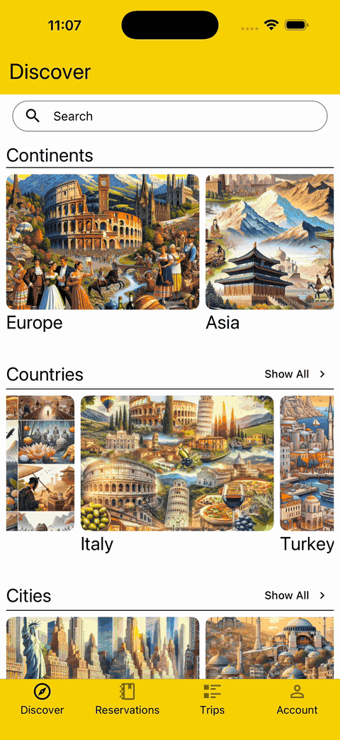 gif showing how to save noteworthy places and guide plans to a trip