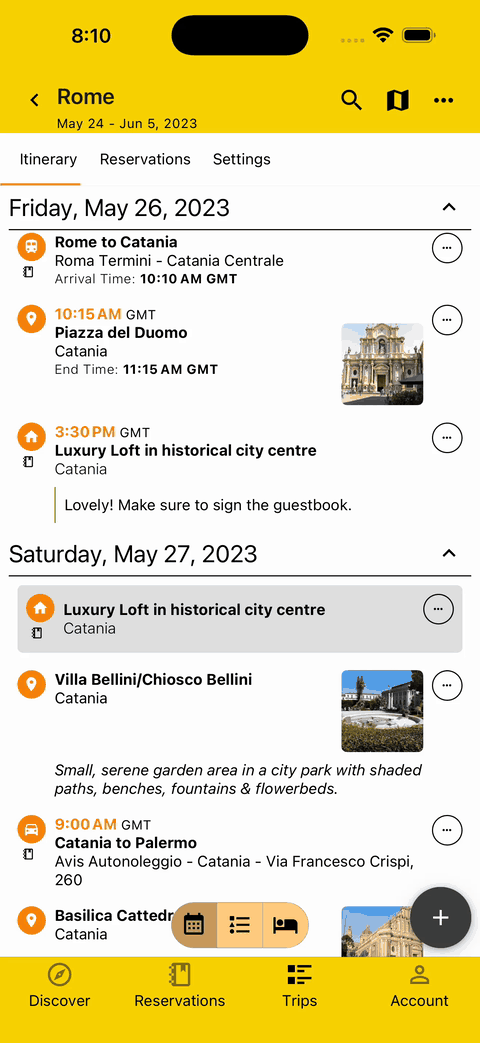 gif showing how to add a plan directly after another one