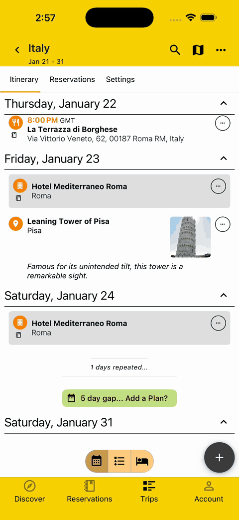 gif showing how to copy a trip to plan from a template