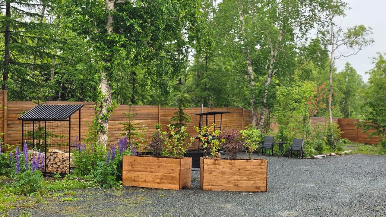 Зона барбекю с мангалом