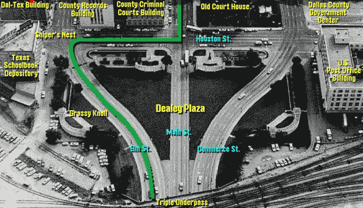 a map of a city DEALEY PLAZA