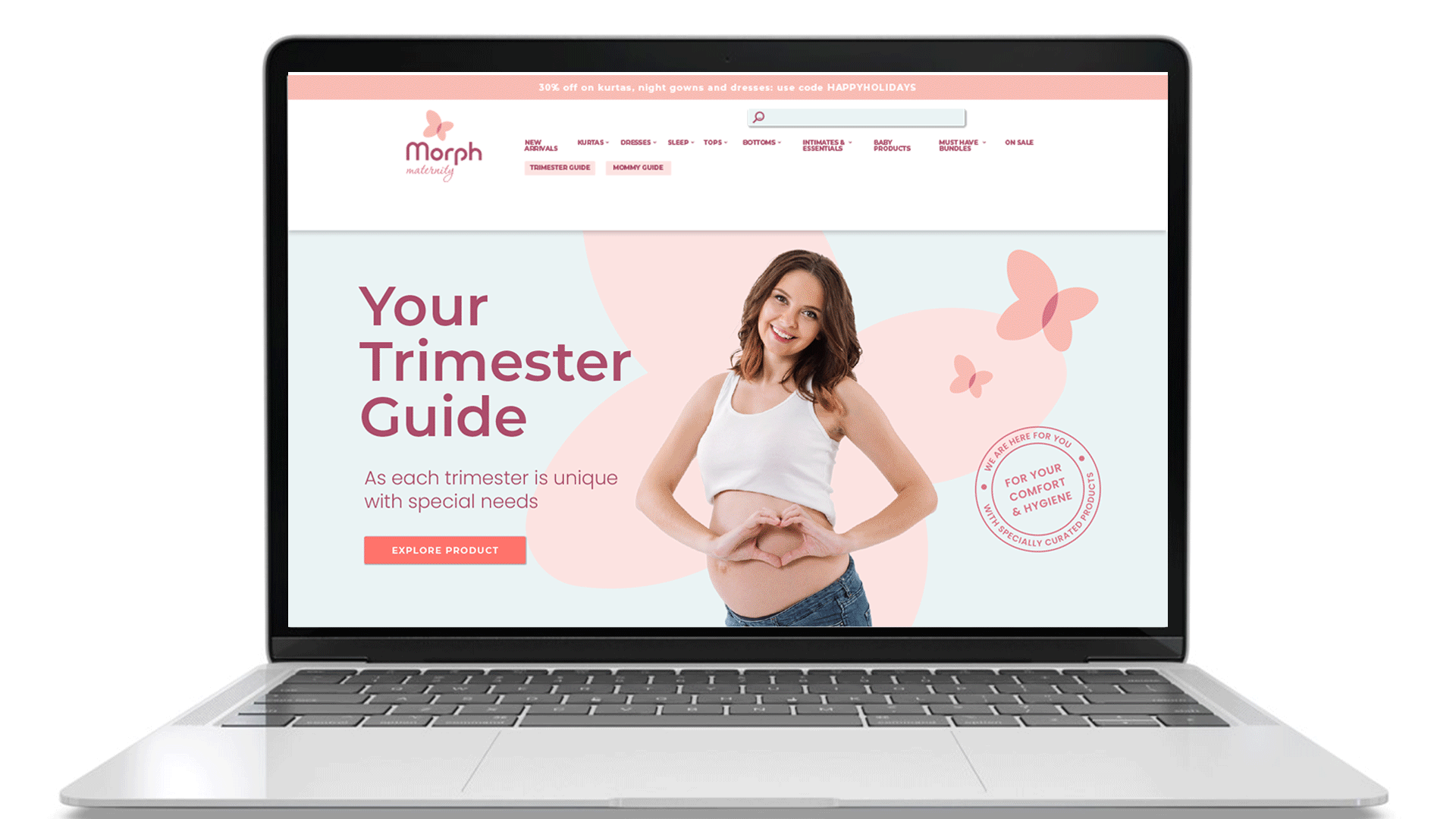 Pregnancy care brand identity and logo design. web site design