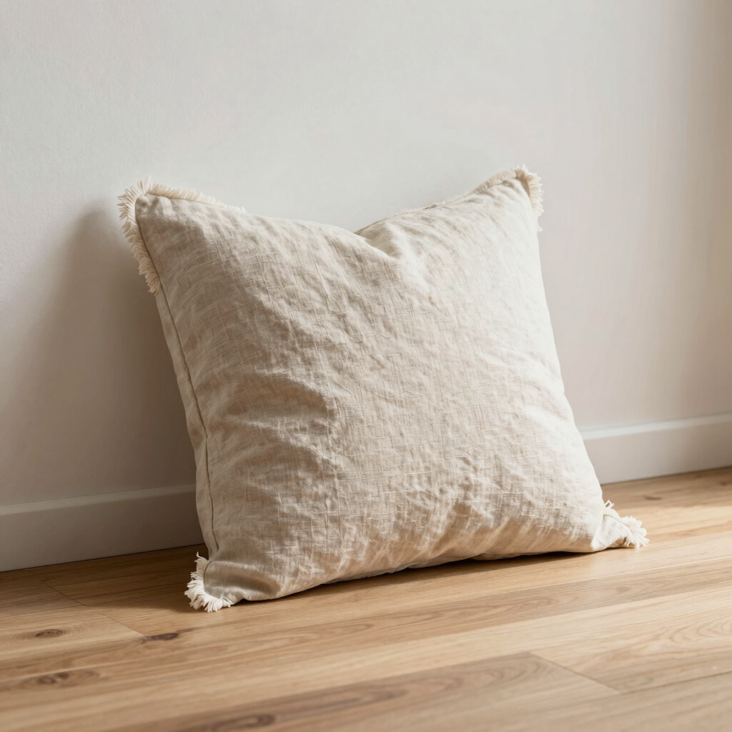 Raw Linen Fringe Pillow