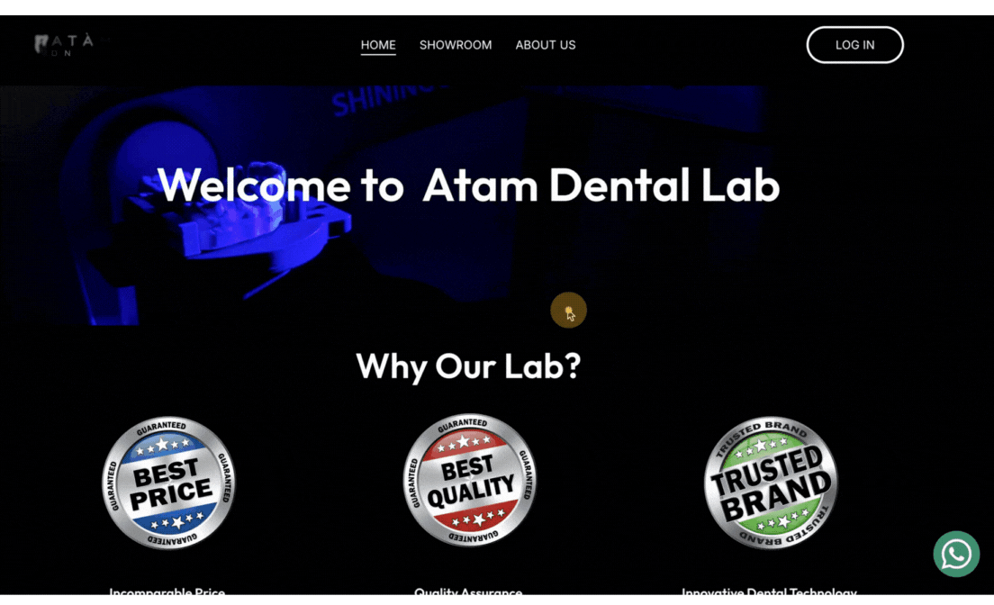 Gif picture with instruction on how to register at our dental lab portal.