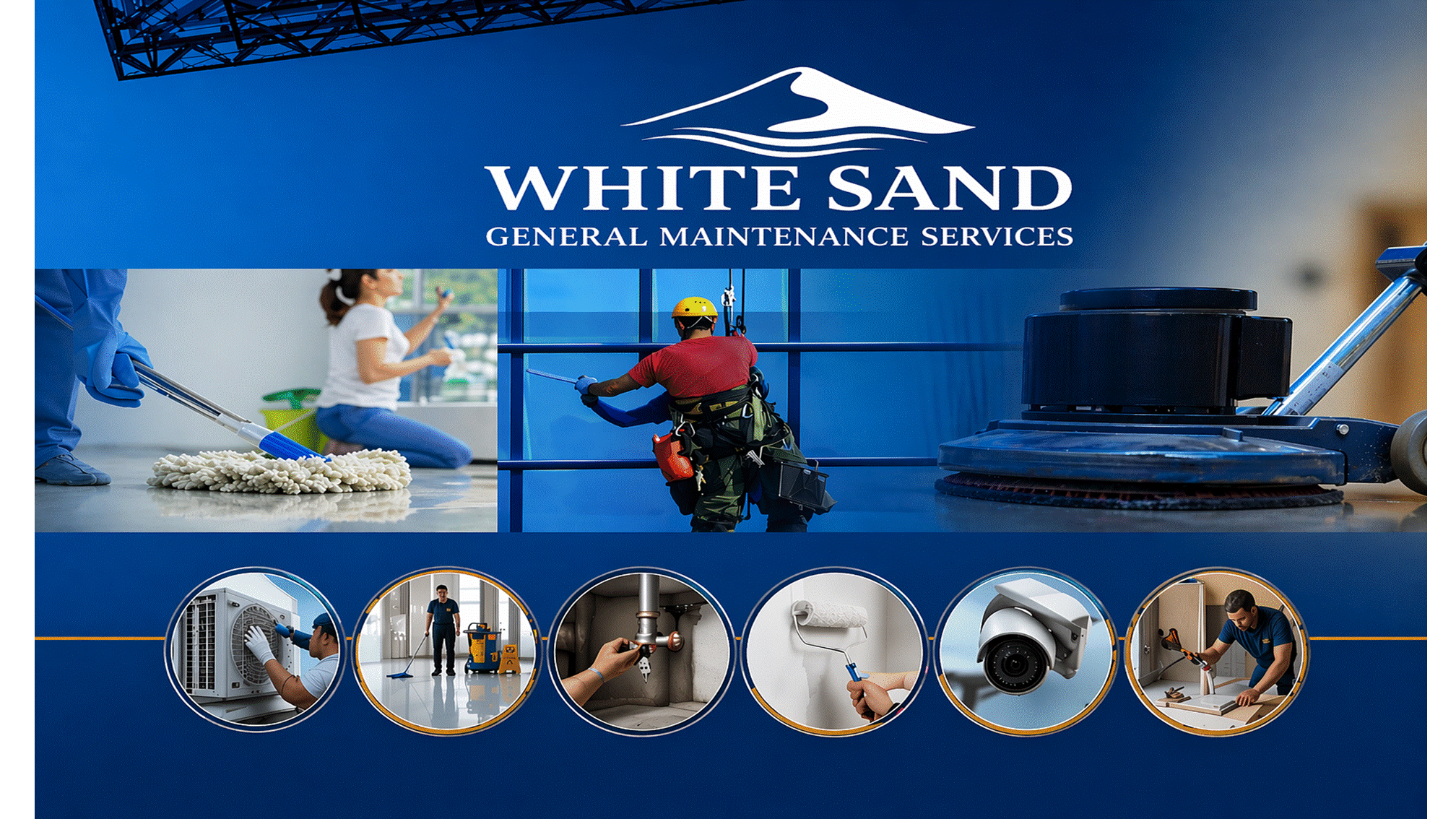 Woman with headphones mopping a wooden floor