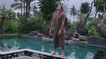 Dr Keith Motes doing Shaking Medicine in Bali