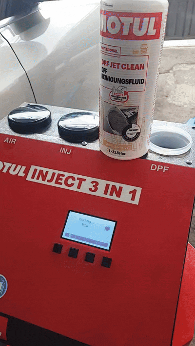 DPF филтер чистење со Motul адитив без демонтажа – професионален сервис Скопје