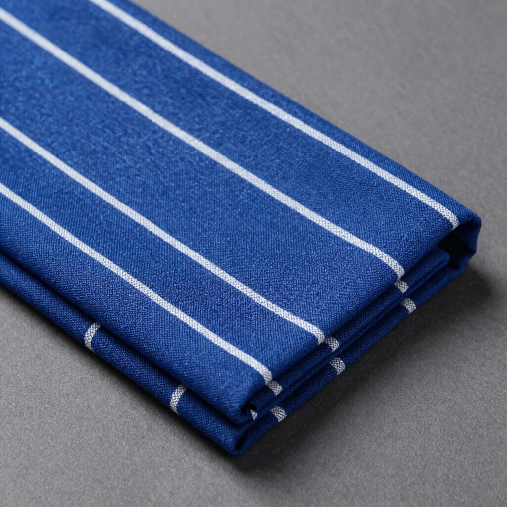 Royal Blue Pinstripe Worsted Fabric