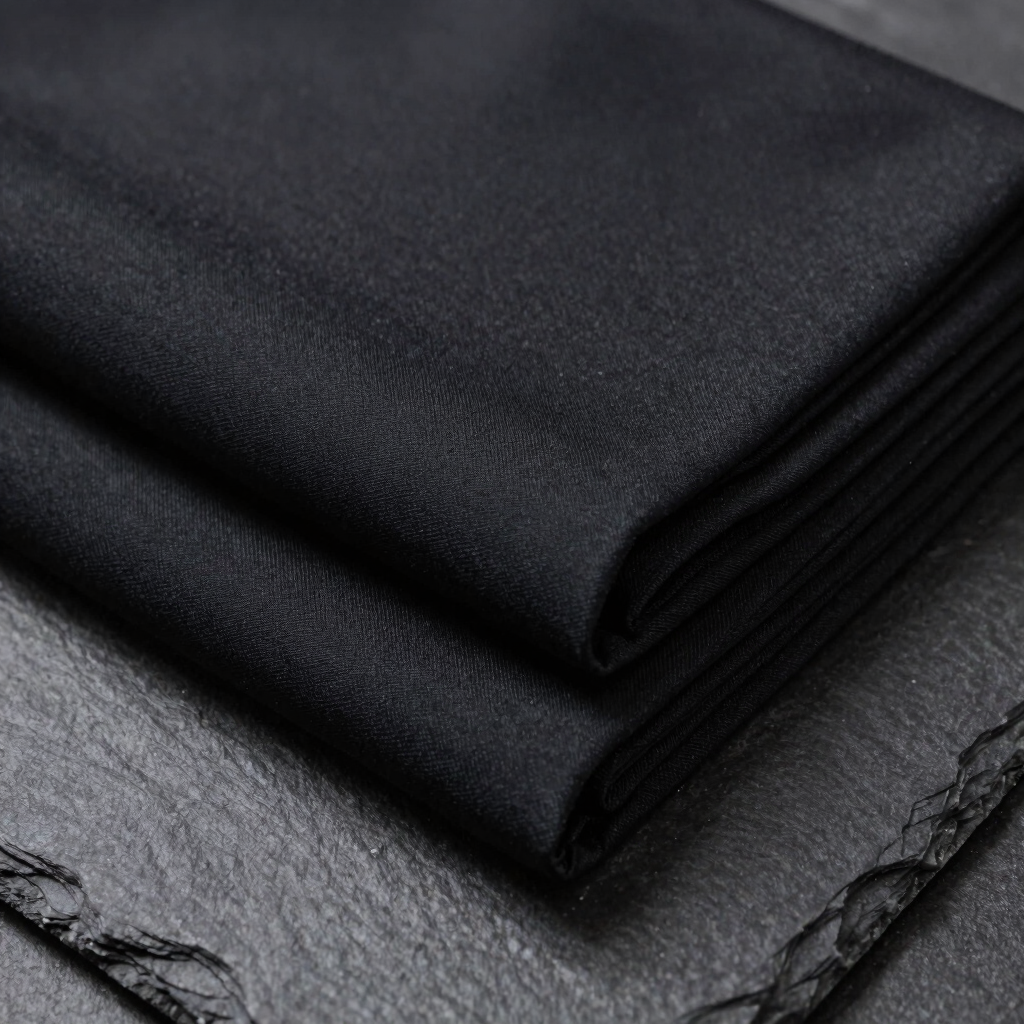 Premium Jet Black Plain Suiting