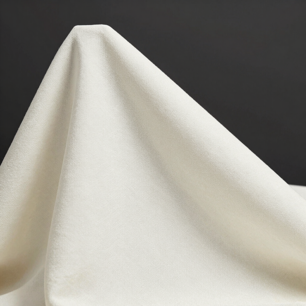Ivory White Plain Suiting Fabric