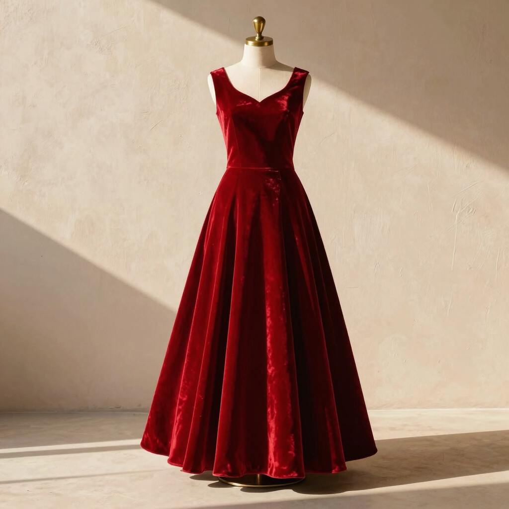 Soraya Crimson Velvet Pishwas
