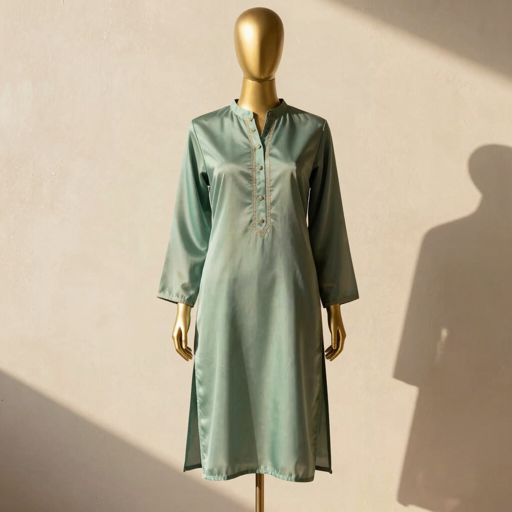 Meher Sage Green Silk Kurta Set