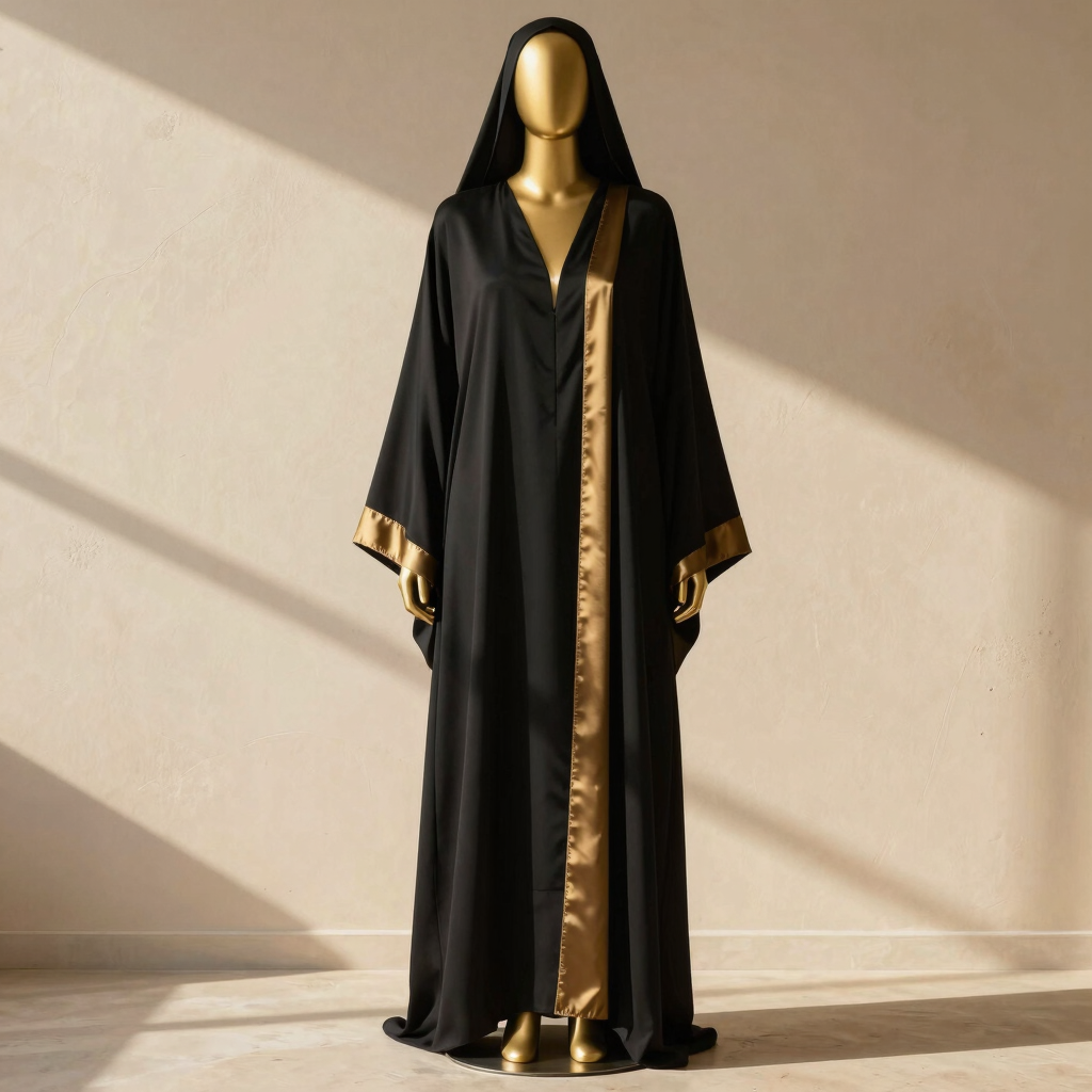 Yasmin Classic Black Crepe Abaya