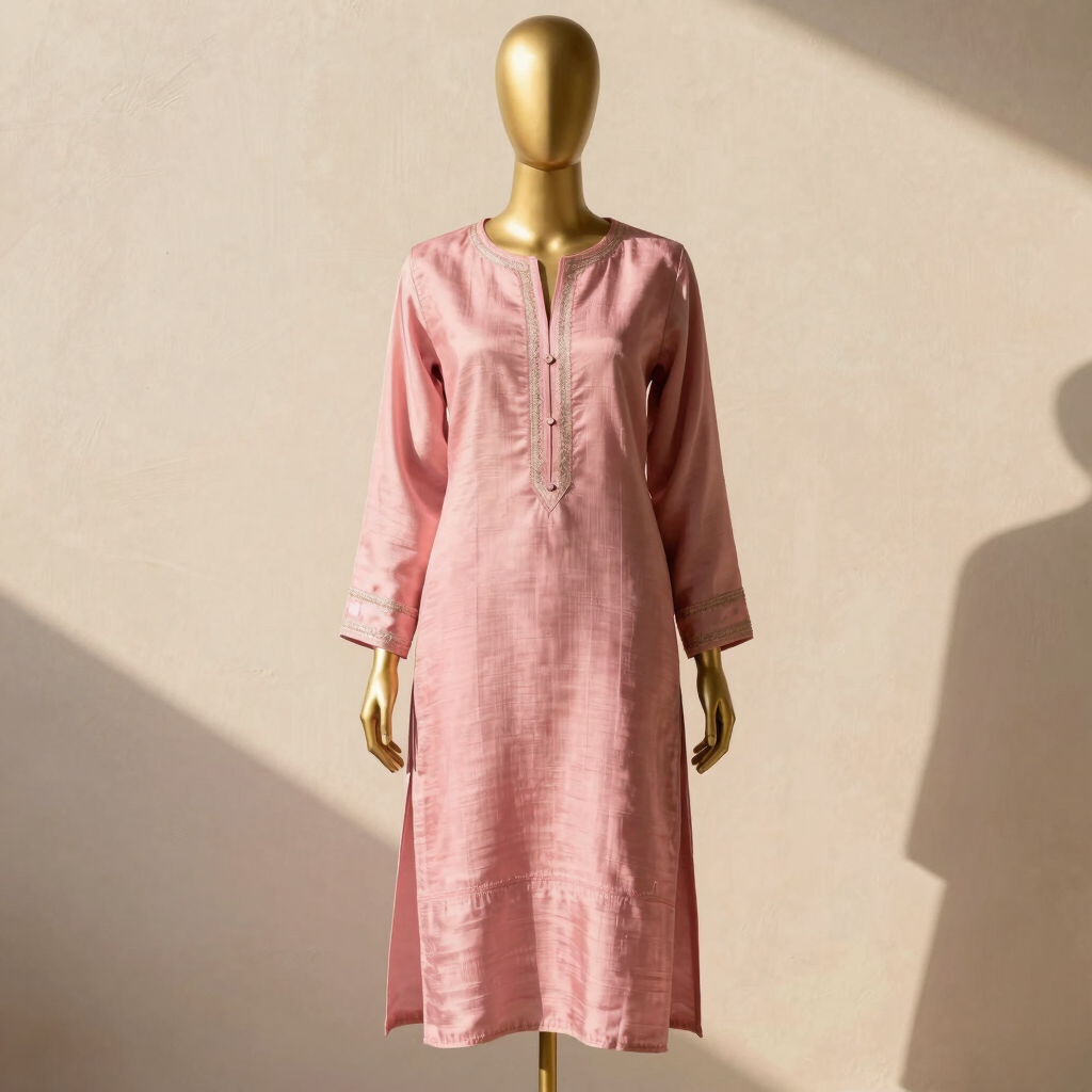 Zoya Powder Pink Chanderi Suit