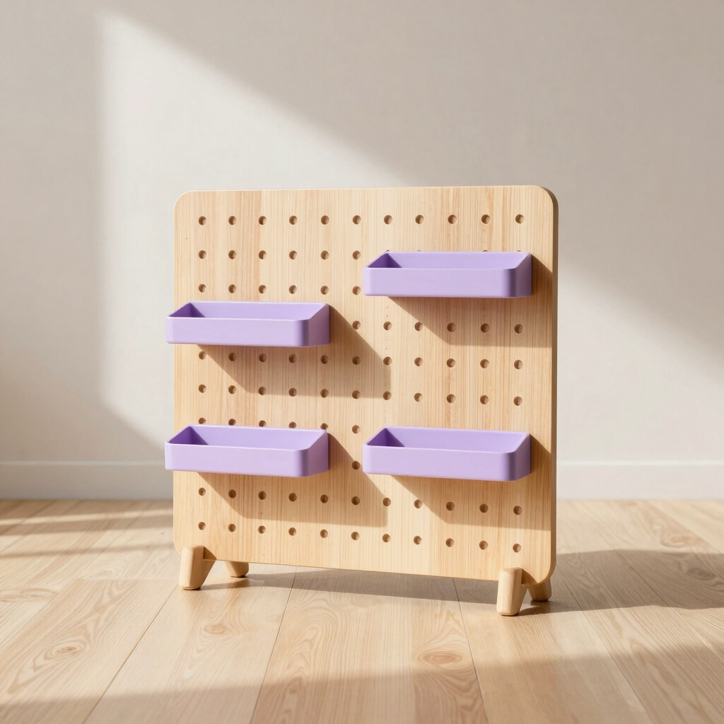 Mina Wood Pegboard Desk Organizer