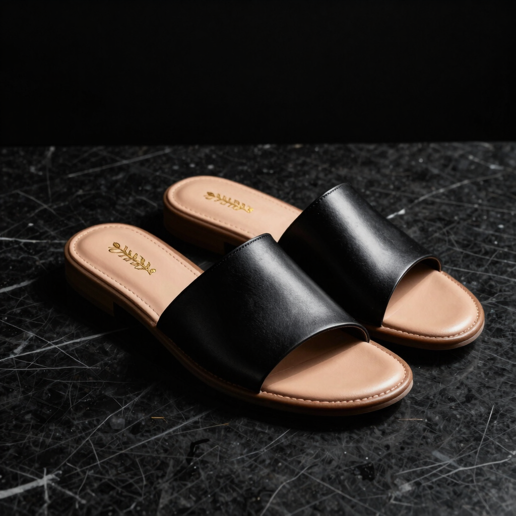 Monolith Embossed Leather Sandal