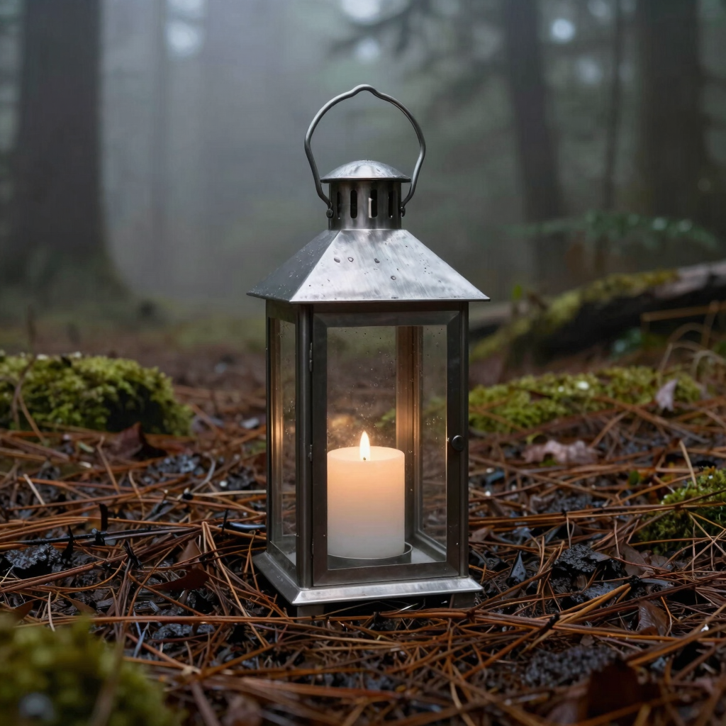 Misty Forest Steel Lantern