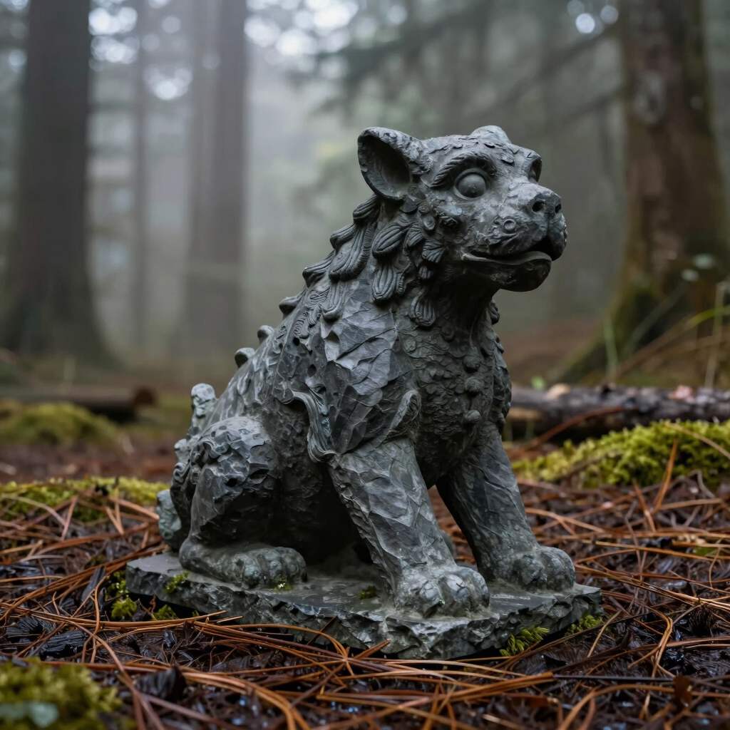 Charcoal Slate Sentinel Statue
