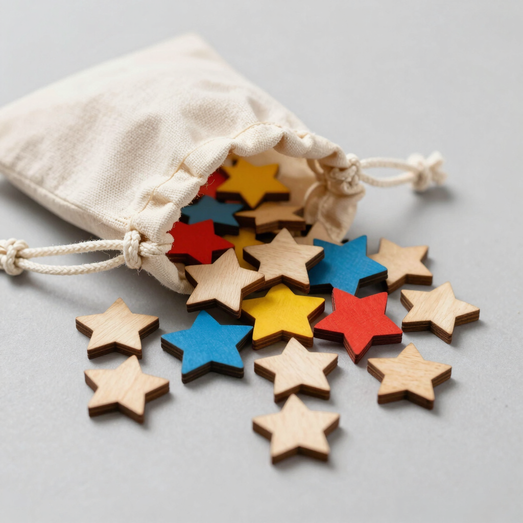 Wooden Star Reward Tokens