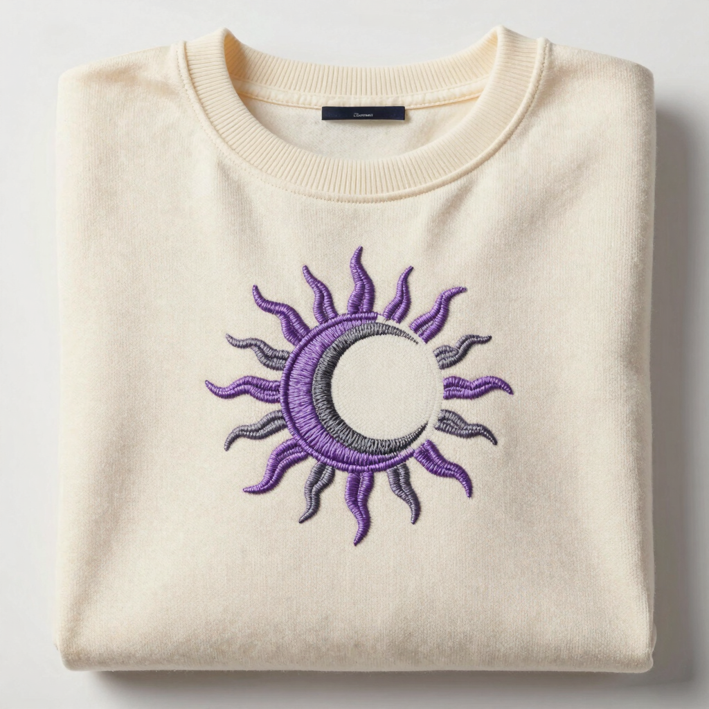 Retro Cosmic Embroidered Crewneck