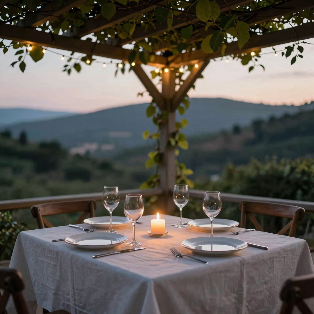 Dîner romantique sous la pergola