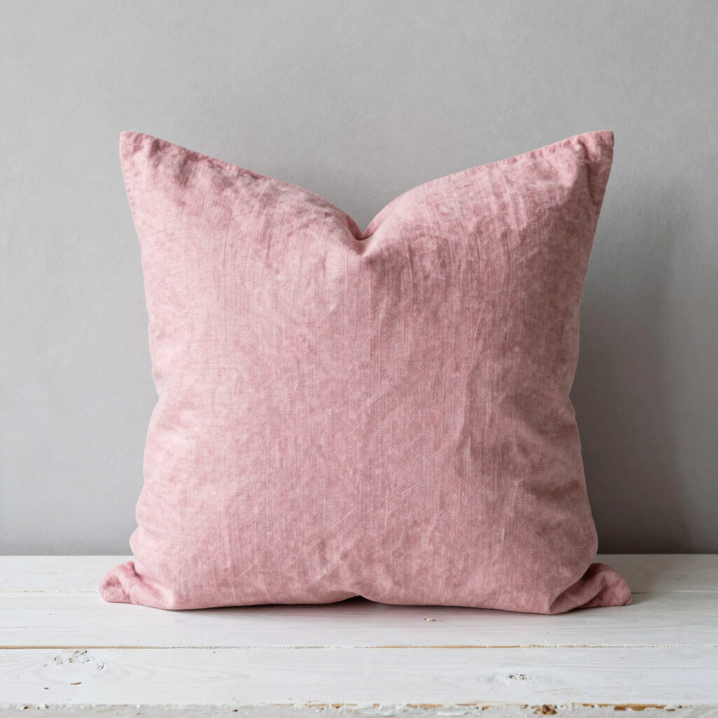 Rose Linen Linen Throw Pillow