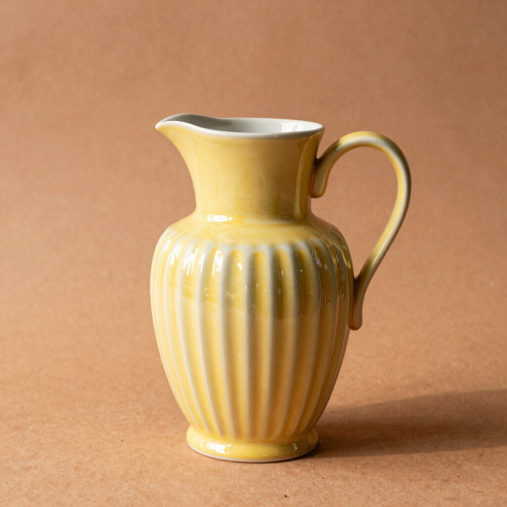 Sunburst Yellow Ribbed Pitcher