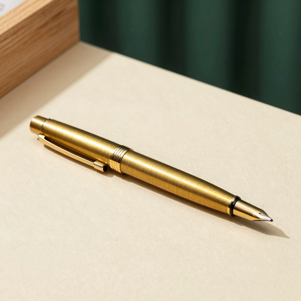 Brushed Brass Rollerball Pen