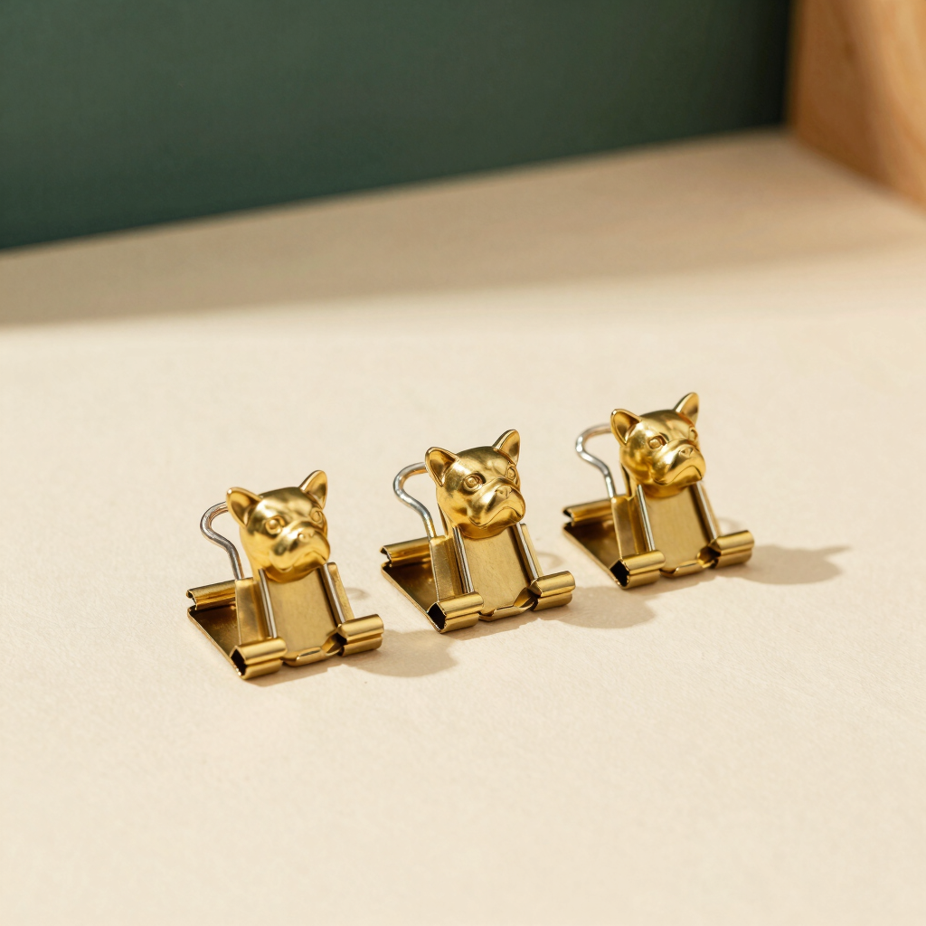 Brushed Brass Document Clamps