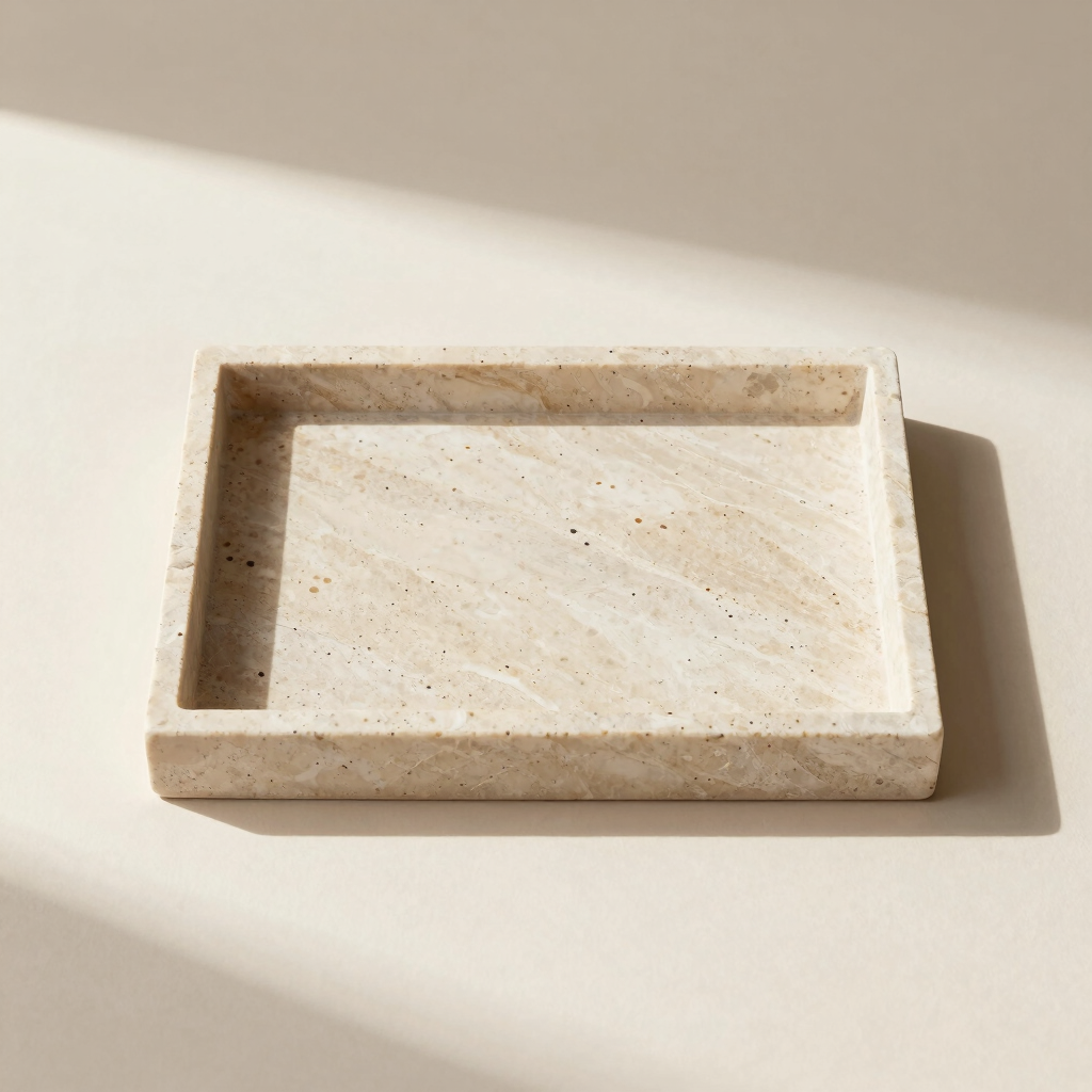 Honed Travertine Rolling Tray