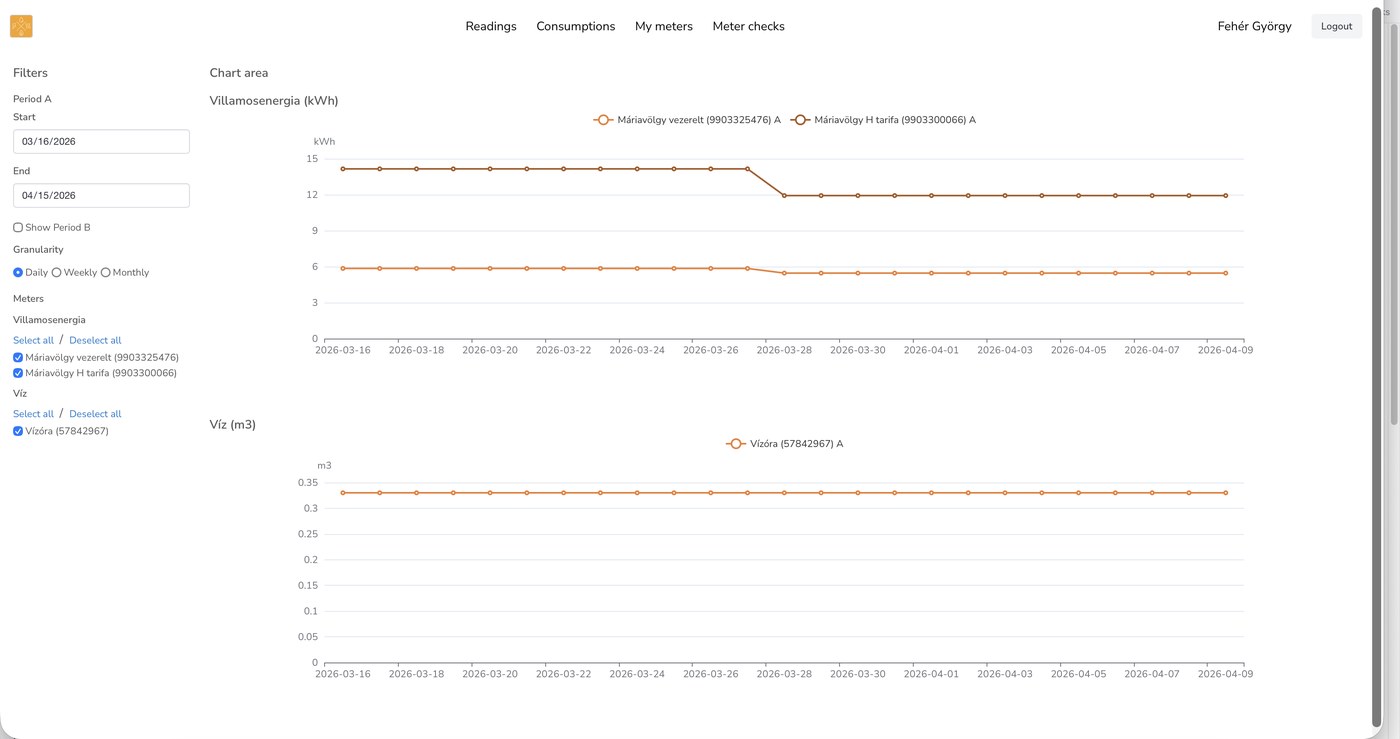 Consumption charts in the Snapmeter web portal