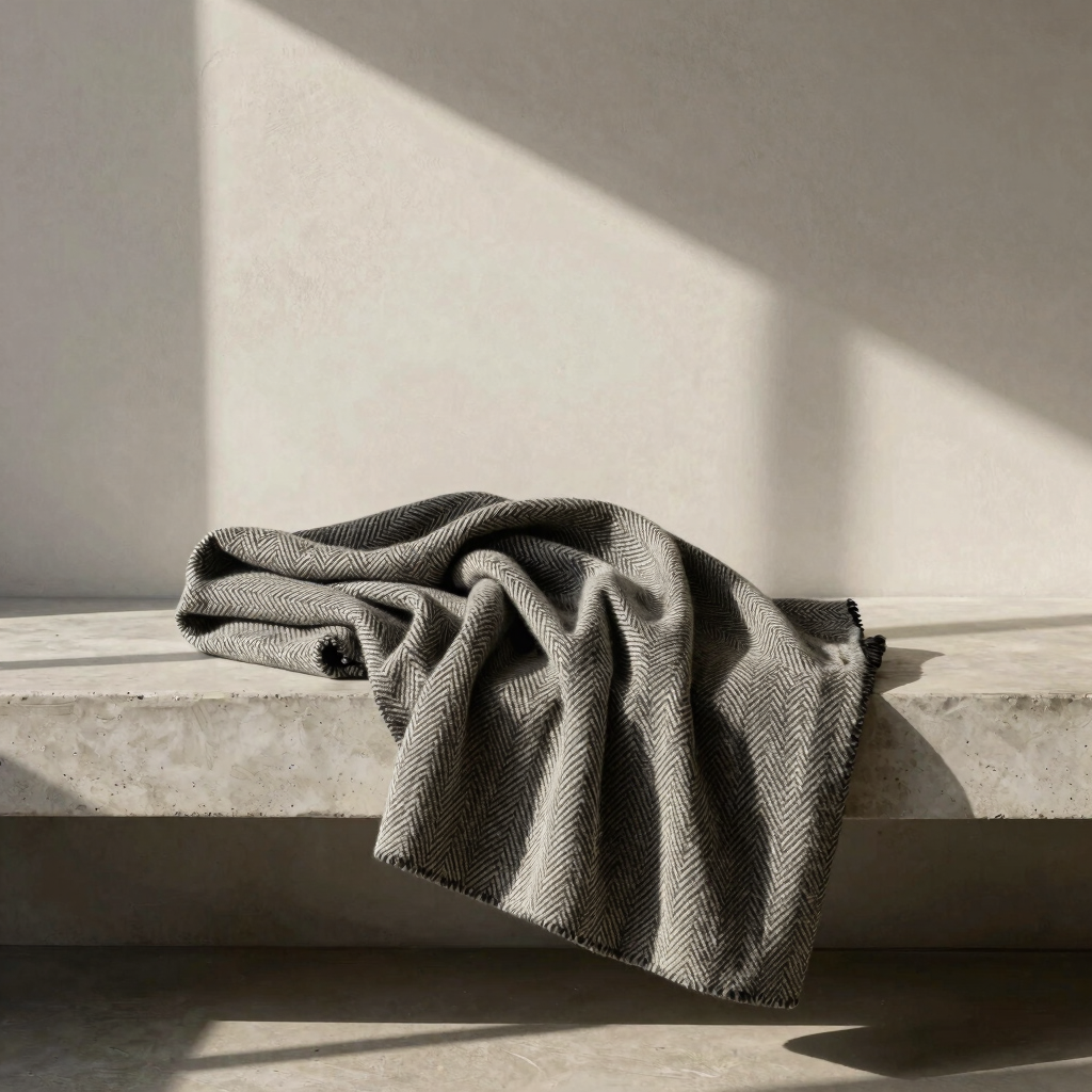 Herringbone Merino Wool Throw