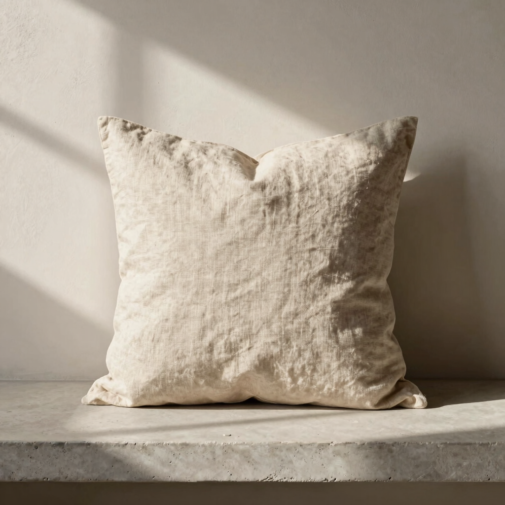 Raw Flax Linen Pillow Cover