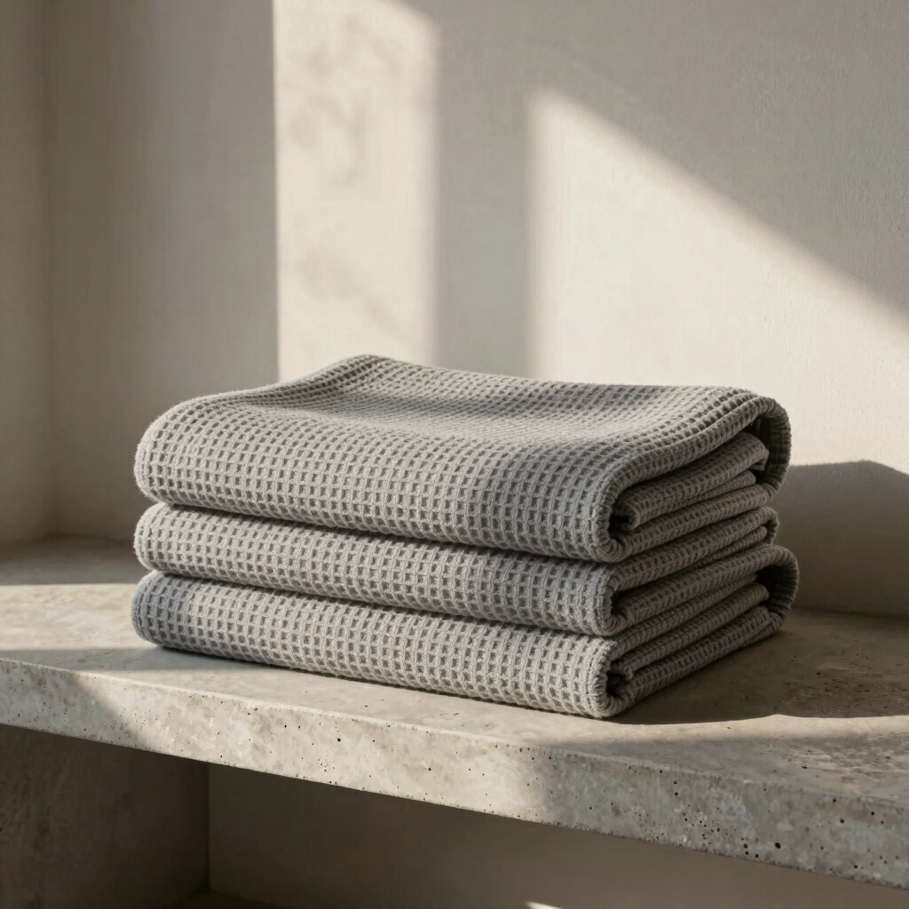 Waffle Knit Cotton Throw Blanket