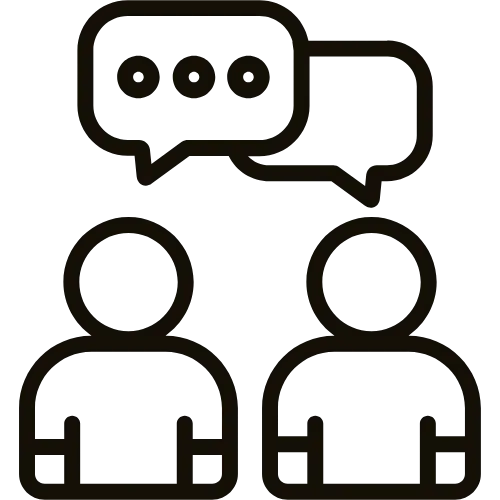 Communication skills training icon for clarity, structure, listening, and confident expression