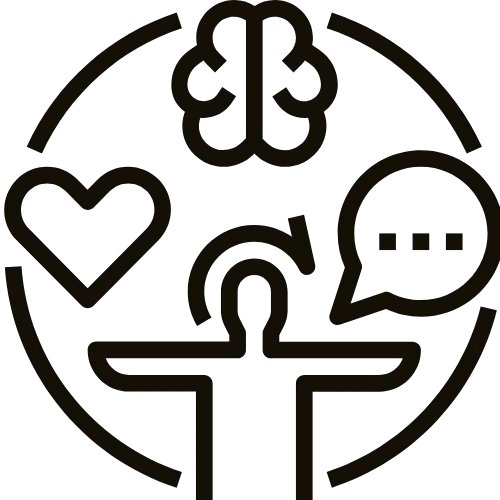 Personality development training icon for confidence, body language, voice, and personal presence