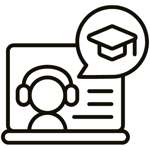 Online spoken English classes icon for fluency, pronunciation, and confidence coaching