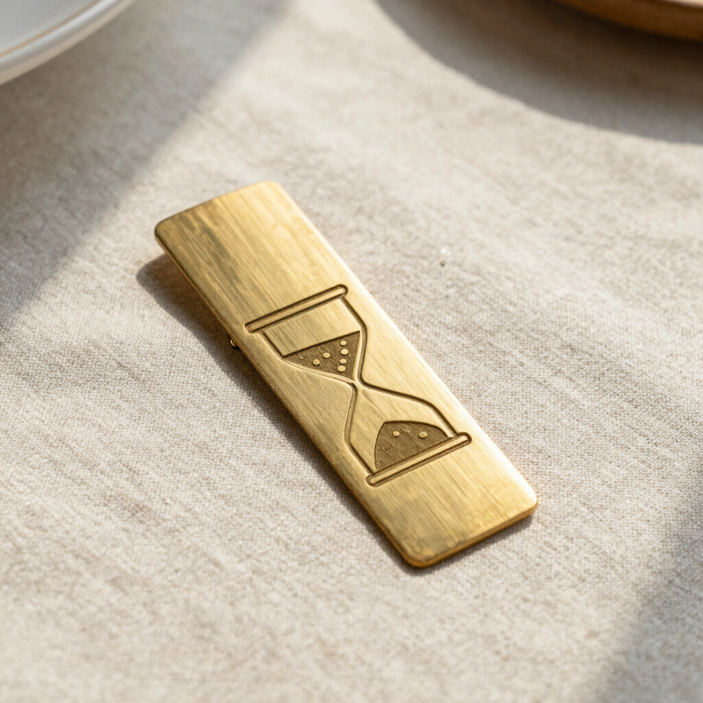 The Hourglass Etched Brass Bookmark